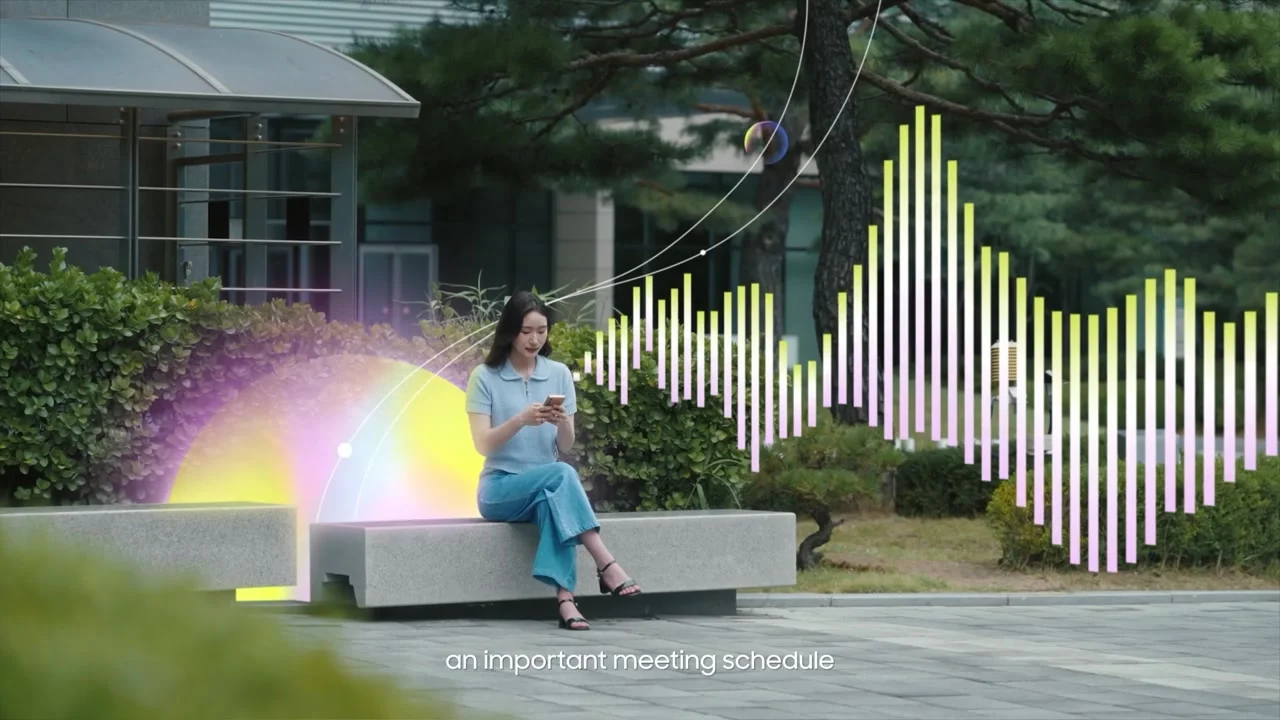 On-device AI visualised with animated sound waves in Inside Samsung